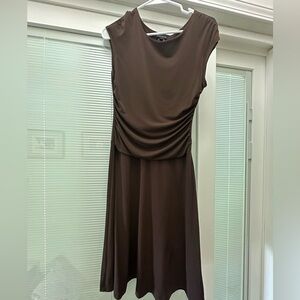 Enfocus Studio Asymmetrical Brown Dress